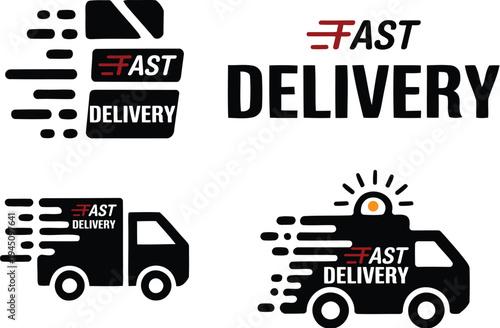 Vehicles ready for a package delivery service in an urban setting