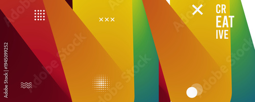 Colorful abstract background with geometric shapes and creative design elements