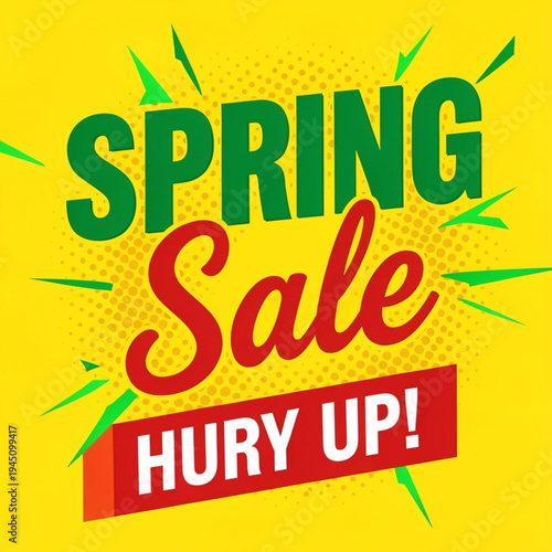 Spring sale advertisement with urgency to shop now