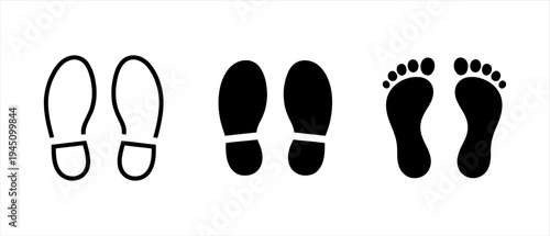 Variety of Footstep and Shoe Sole Icons for Pathfinding and Tracking Designs