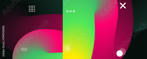 Colorful abstract design with vibrant shapes and gradients for digital art