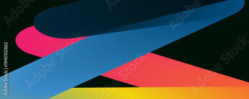 Colorful Abstract Ribbon Design Isolated on Transparent Background