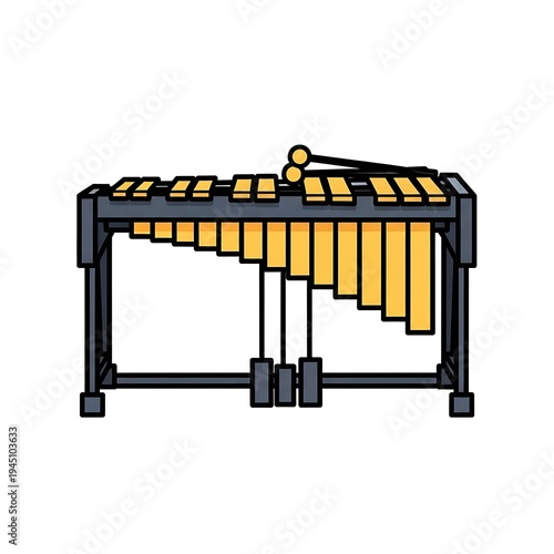 Vibrant cartoon xylophone musical instrument.
