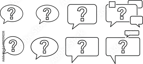 A collection of speech bubbles with question marks