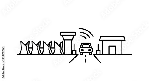 Car Access Control System with Barrier and Security Booth