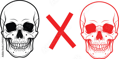 Comparison of healthy and damaged skull structures