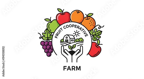 Fruit Cooperative Farm Logo Design.