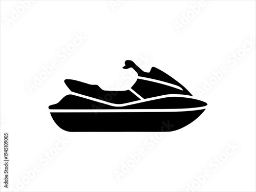 Modern Watercraft Silhouette Icon for Summer Recreation Activities Design