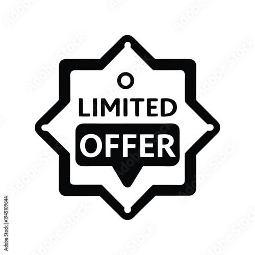 Discount badge icon vector - graphic for special offers and sales promotions