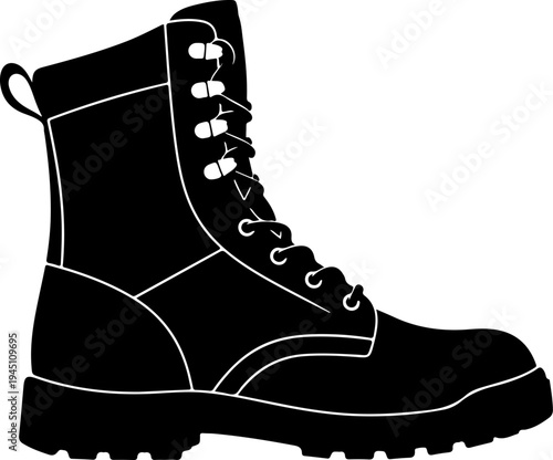  a pair of rugged combat boots 