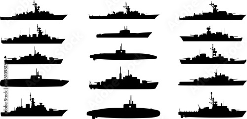 Naval ship silhouettes