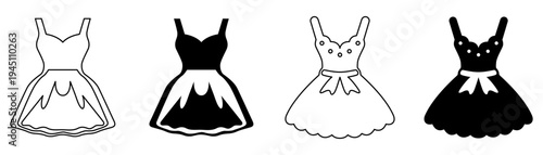 Set of baby fashion clothes line art silhouette vector illustration