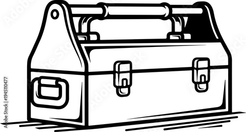 a classic line art toolbox silhouette