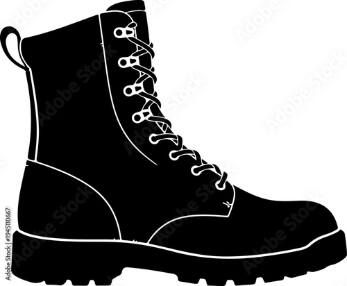  a pair of rugged combat boots 