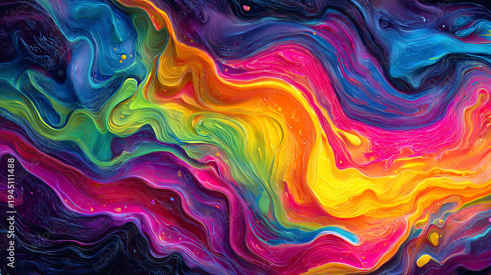 Fototapeta premium Vibrant Abstract Color Waves