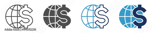global economy multi purpose icon set