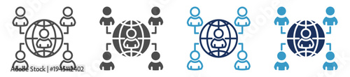 global connection multi purpose icon set