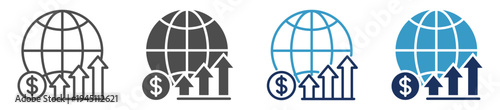 world economy multi purpose icon set