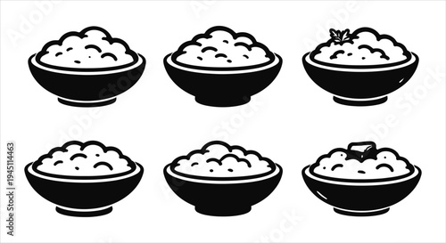 Bowls of fluffy rice and butter, perfect for a meal