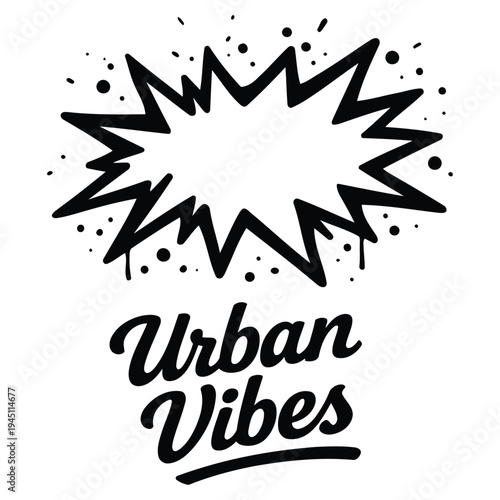 Dynamic and stylish urban vibes explosion graphic design with handwritten text isolated for creative projects