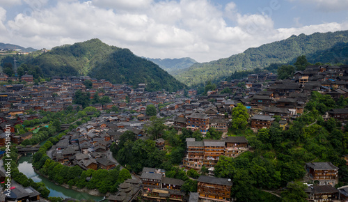 Scenic view of Xijiang Qianhu Miao Village in Guizhou, China.