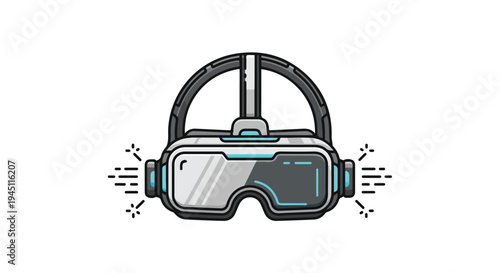 Modern Virtual Reality VR Headset Goggles Illustration Isolated on White Background