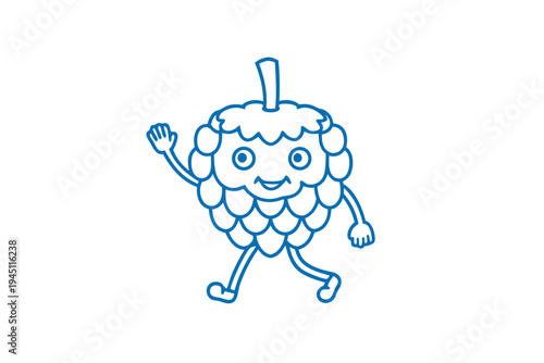 Playful Atemoya Fruit Line Art Drawing for Healthy Lifestyle Blogs and Exotic Recipe Content