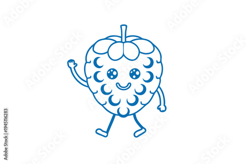 Cute Cartoon Atemoya Fruit Line Art Illustration - Fresh Tropical Superfood Drawing