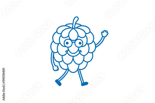 Cute Cartoon Atemoya Fruit Line Art Illustration - Fresh Tropical Superfood Drawing