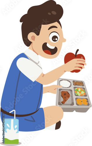 Siswa Makan Siang Sehat Dari Program Makan Bergizi Sekolah