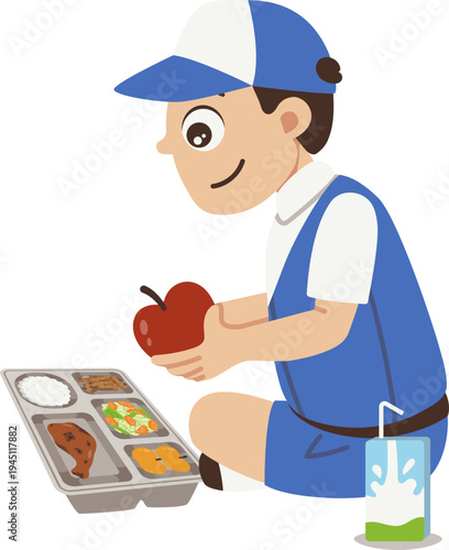 Anak Sekolah Menikmati Makanan Bergizi Dari Program MBG