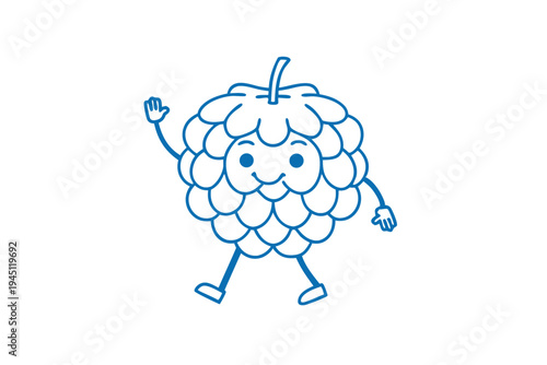 Whimsical Line Art Custard Apple Drawing for Educational and Healthy Lifestyle Themes