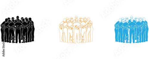 Group of people standing together in unity and solidarity