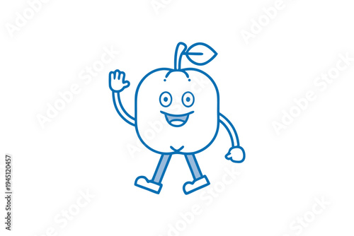 Simple line art illustration of a cartoon Davidson's Plum character, isolated on white
