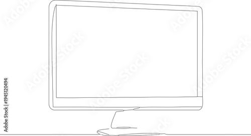 Minimalist Line Drawing Television Monitor Device Gadget Electronic Entertainment Equipment