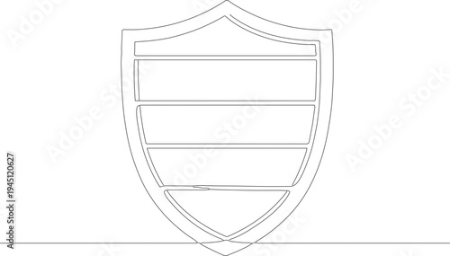 Minimalist Outline Simple Shield Protection Guard Security Defense Element Icon