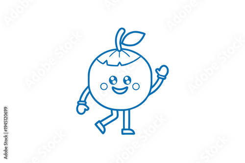 Enthusiastic Davidson's Plum character, energetic line art drawing, fruit vector art