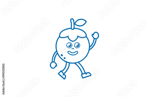 Artistic Davidson's Plum character illustration, clean line art, natural product graphic