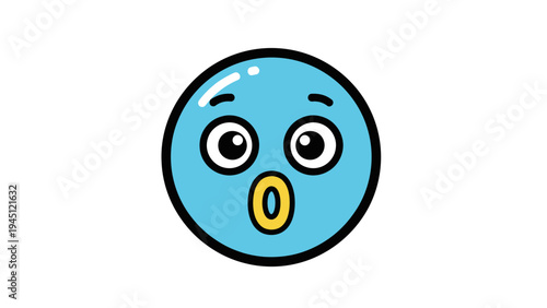 Surprised Cartoon Face with Wide Eyes.