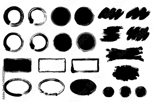 Japanese-style ink brush frame pack for Illustrator.