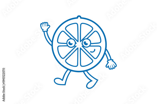 Sad Line Art Cartoon Desert Lime Fruit Character Looking Unhappy or Pensive.