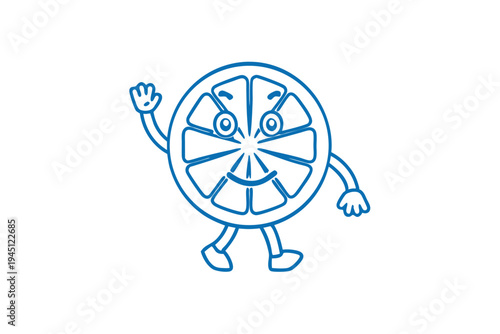 Playful Cartoon Desert Lime Illustration. Bold Line Art of a Healthy Australian Native Fruit.