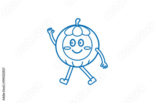 Hand Drawn Hala Fruit Outline. Cute Cartoon Tropical Plant Line Art for Organic Food Graphics.