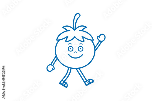 Whimsical Hala Fruit Outline. Playful Cartoon Line Art for Healthy Exotic Food Concepts.