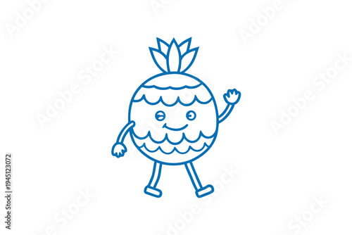 Stylized Hala Fruit Outline Graphic. Cartoon Line Art for Modern Healthy Food Packaging.