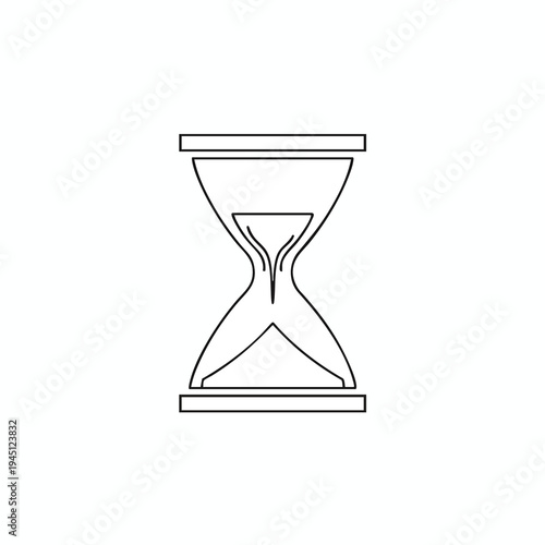 Stylized line art of an hourglass, signifying the passage of time and the measurement of intervals