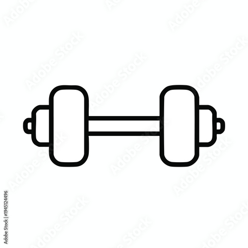 Outline of a dumbbell, representing weightlifting and strength training