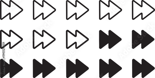 Black arrow shapes on white background symbol