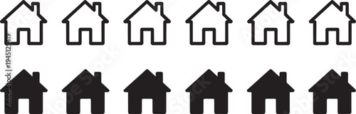 Black house on white background home symbol