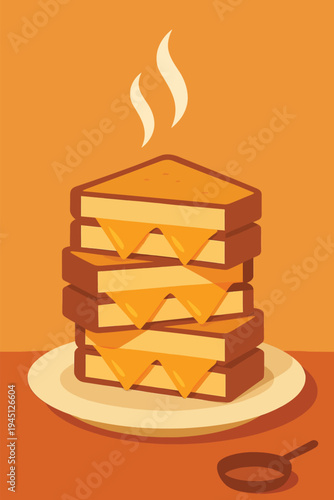 Grilled Cheese Sandwich Food Poster Illustration